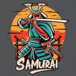 Create an samurai logo photo poster typograph